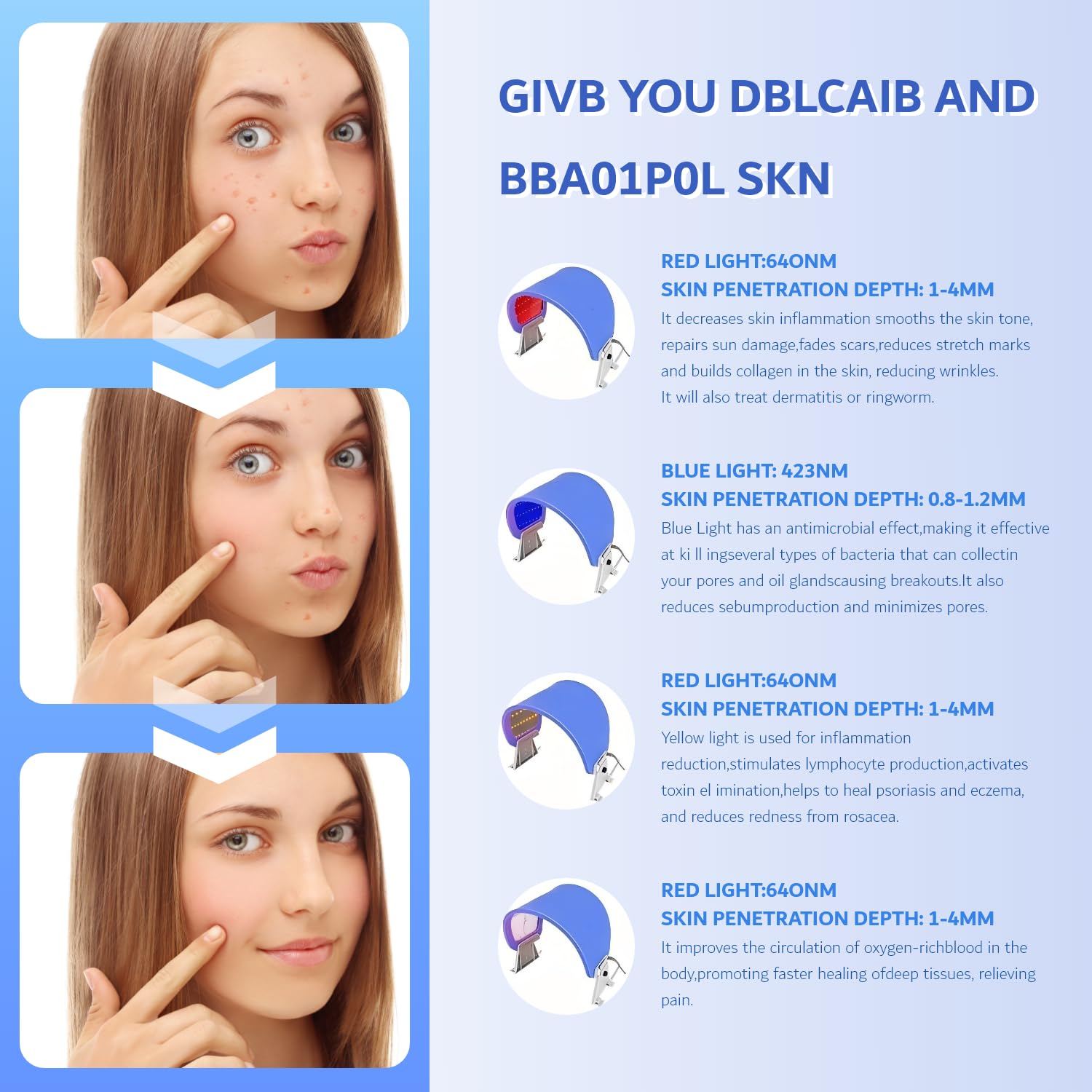 LED Light Therapy Mask for Face - Red, Blue & Near Infrared Light Therapy for Acne, Wrinkles & Skin Rejuvenation | At-Home PDT Facial Treatment for Glowing Skin | Perfect for Daily Skincare Routine & Spa Nights