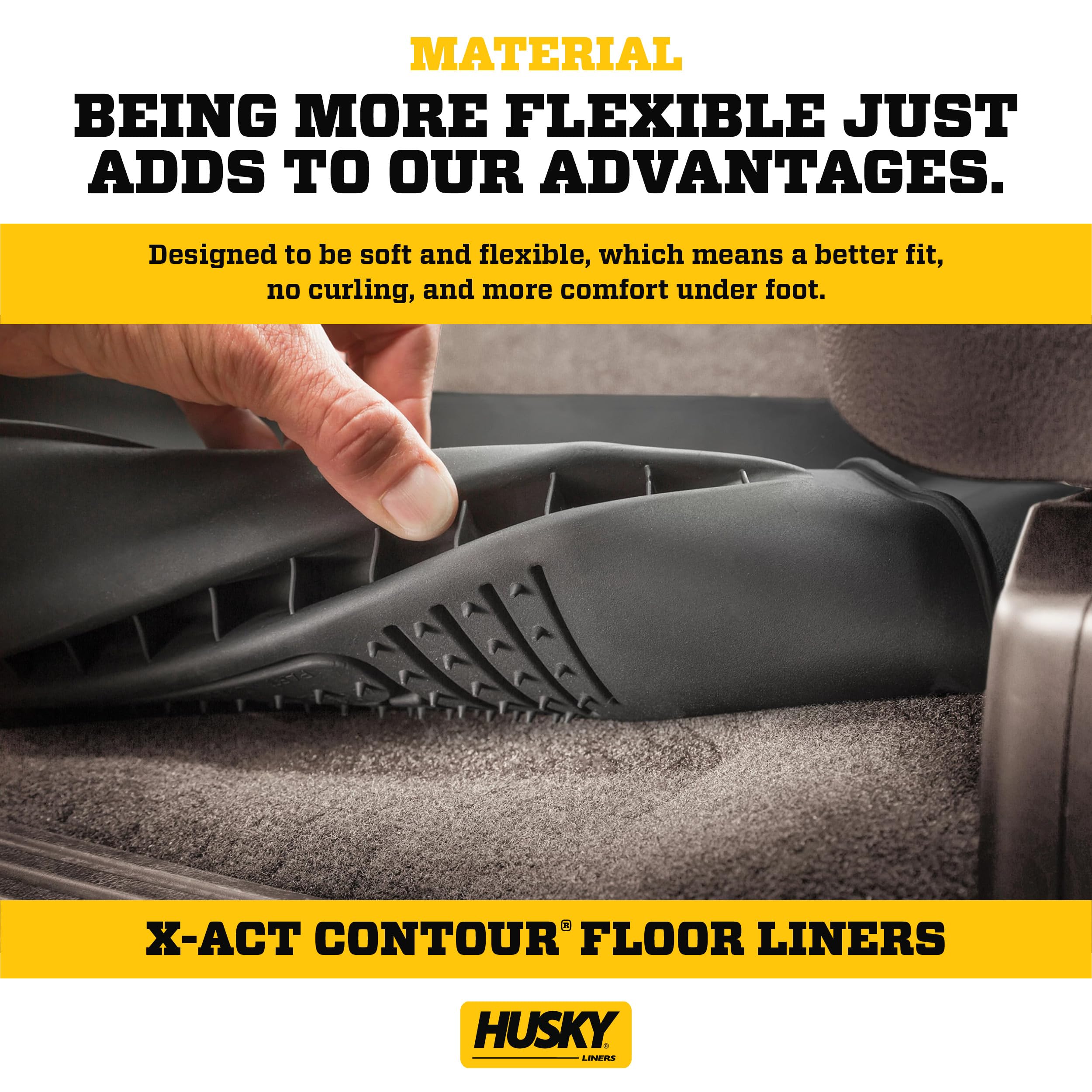 Husky Liners X-act Contour Custom Fit Floor Mats for 2020-2025 Mercedes-Benz GLE450 & GLE63 AMG S | 2022-2025 GLE350 | 2nd Row 1-Piece Black (50991) - All-Weather Protection & Easy Cleaning for SUVs