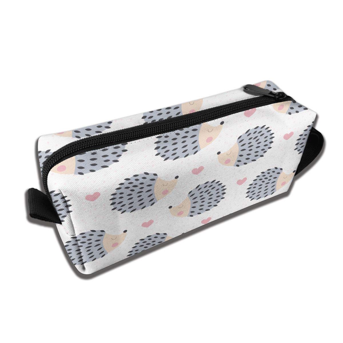 Adorable Hedgehog Print Makeup Bag - Cute Travel Cosmetic Organizer for Women | Perfect for Travel, Gym & Daily Essentials Storage