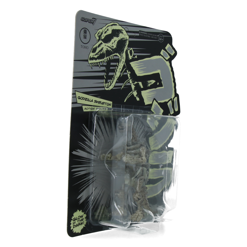 Godzilla Skeleton Glow-in-the-Dark Action Figure - Toho Official ReAction Wave 7 Collectible - Perfect for Display, Gifts & Monster Movie Fans