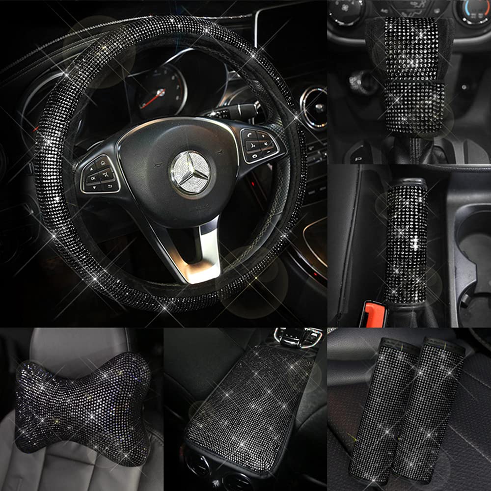 2PCS Bling Crystal Diamond Car Seat Hanger Hook - Black Backseat Organizer for Women | Perfect for Purse, Shopping Bags & Kids Toys Storage in Car