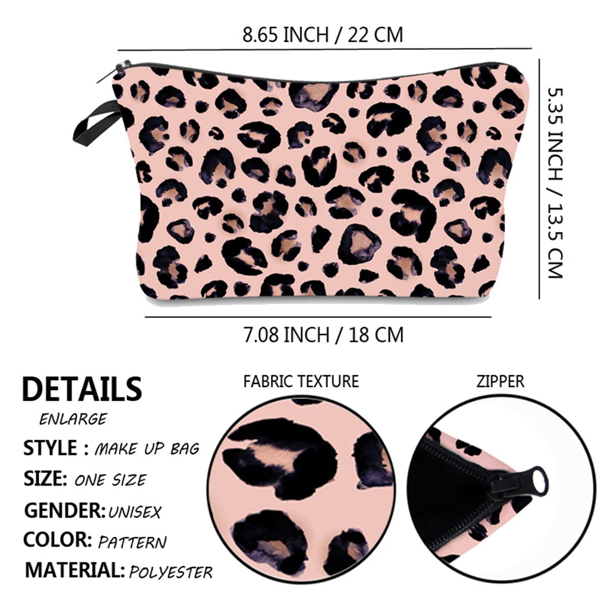FAVORTALK Small Makeup Bag for Women - Travel Cosmetic Organizer, Portable Toiletry Bag with Beautiful Patterns, Perfect for Handbag, Airport & Vacation (Model B0974) - Ideal for Daily Use, Travel Essentials & Gift Giving