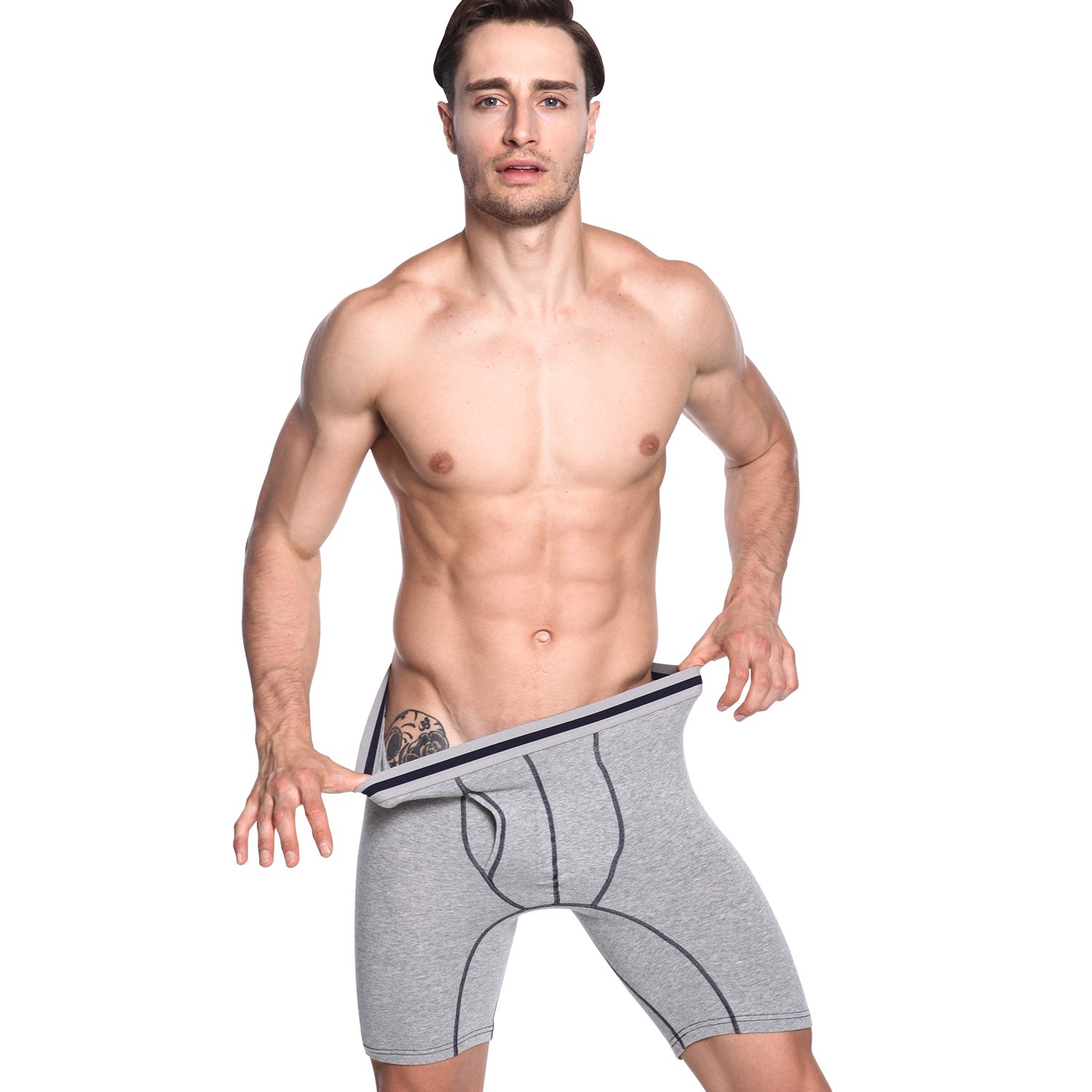 Premium Azuki Men's Long Leg Boxer Briefs - Soft & Breathable Underwear for All-Day Comfort - Perfect for Workout, Lounge & Daily Wear