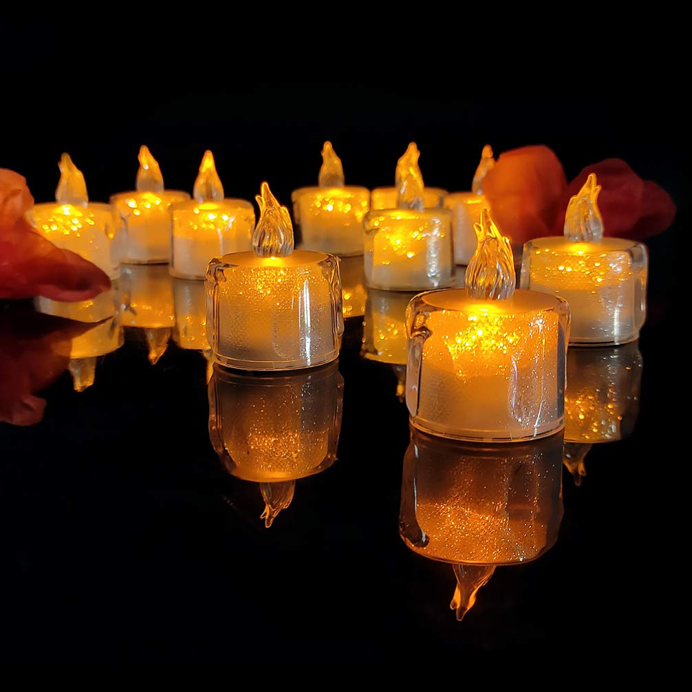 Garneck 12Pcs LED Electronic Candles - Halloween Decorative Lights, Plastic Candle-Shaped Lamps with White LED for Home Decor, Party, Wedding & Holiday Displays