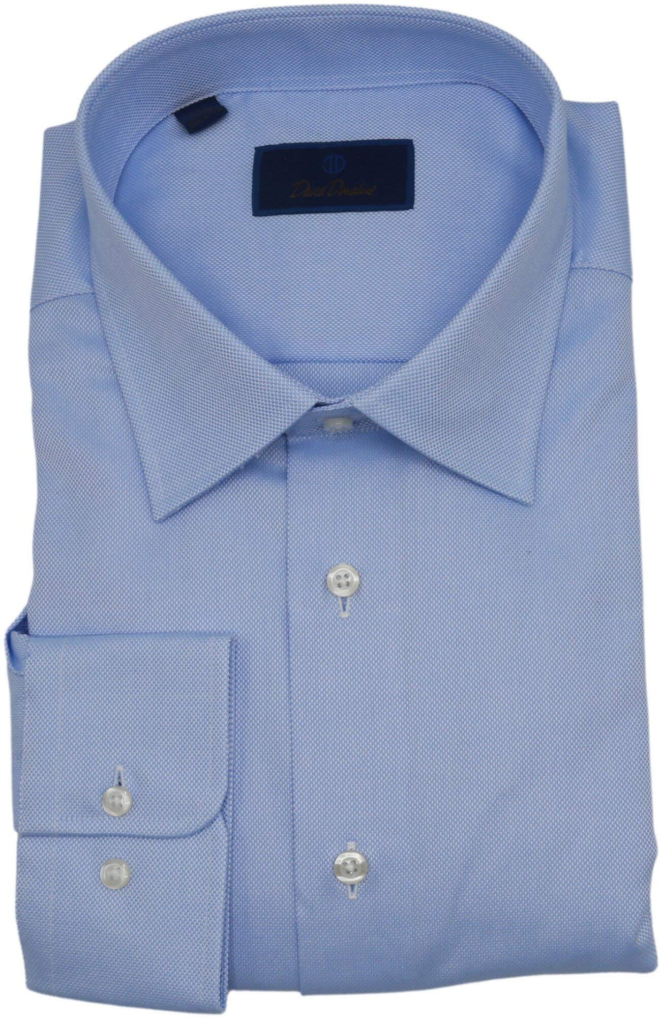 David Donahue Men's Regular Fit Oxford 100% Cotton Dress Shirt - Classic Business & Formal Wear for Office, Weddings & Special Occasions