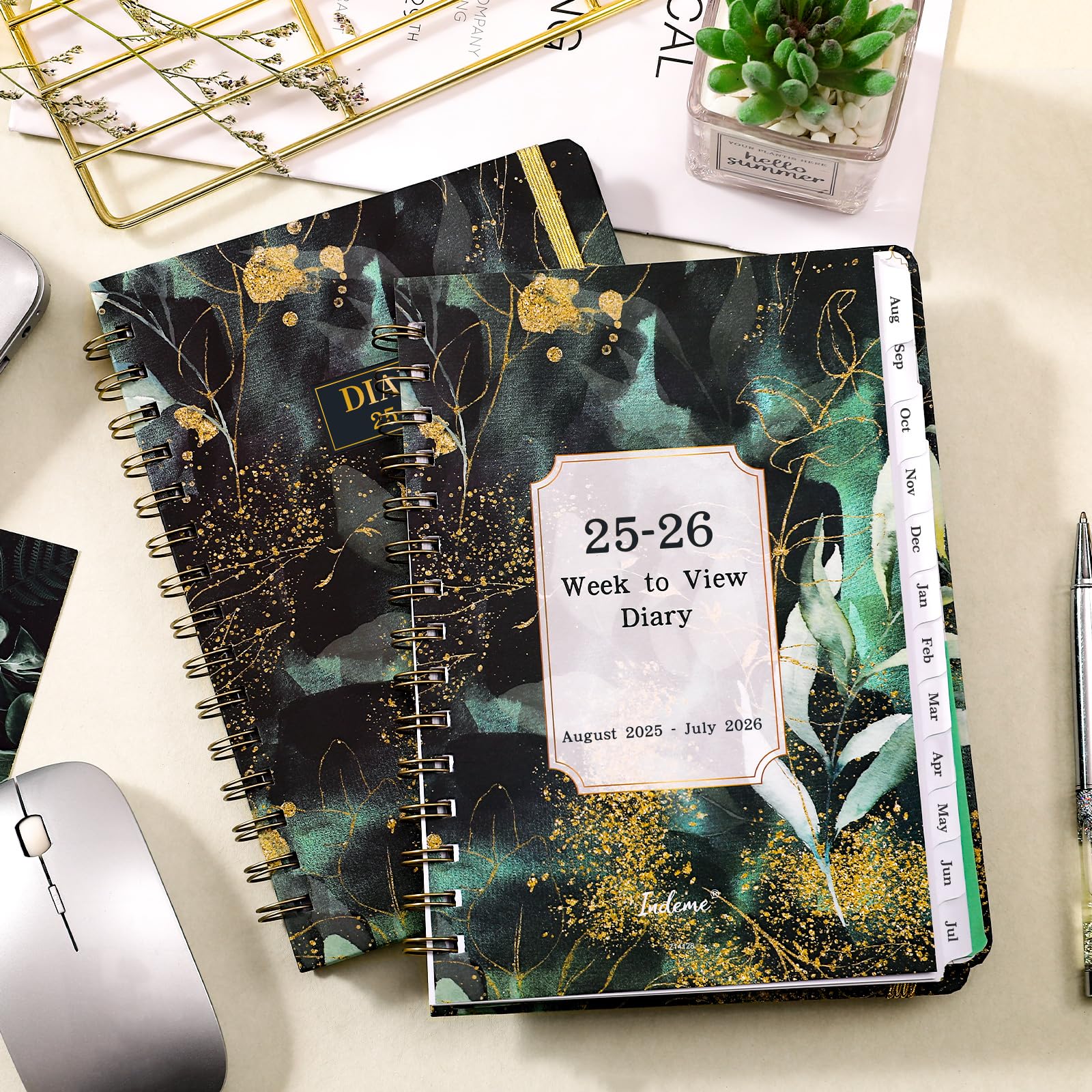 2025-2026 Academic Planner - Weekly View from August 2025 to July 2026 with Twin-Wire Binding, Hardcover & Elastic Closure | 8.5