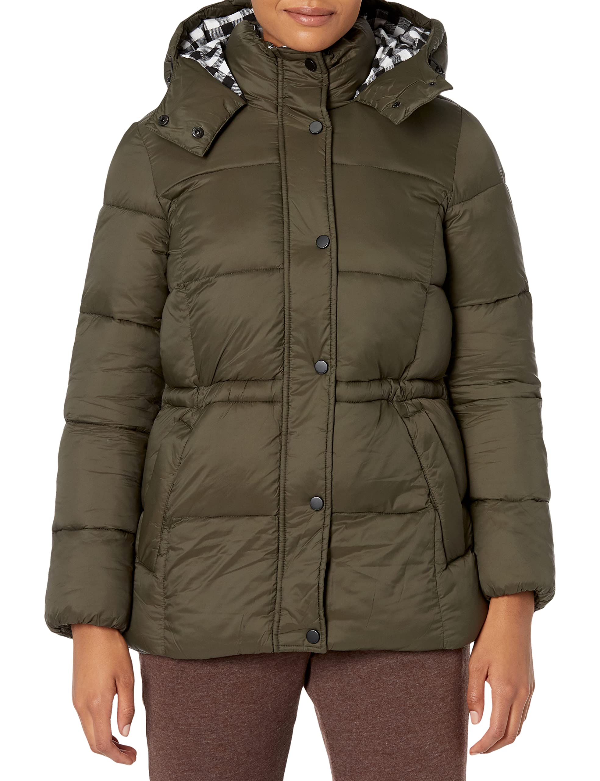 Lucky Brand Women's Puffer Jacket - Lightweight Warm Winter Coat, Water-Resistant Down Alternative, Stylish Quilted Design for Outdoor Activities & Daily Wear