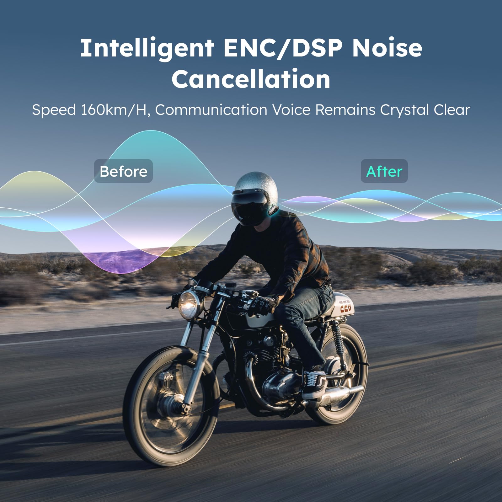 Z1 Motorcycle Bluetooth Headset - Hi-Fi Stereo Speakers for ATV/Snowmobile/Ski Helmet - 10 Rider Mesh Intercom System with FM Radio & AI Voice Control - 42 Min Fast Charging - Perfect for Group Riding, Off-Road Adventures & Winter Sports