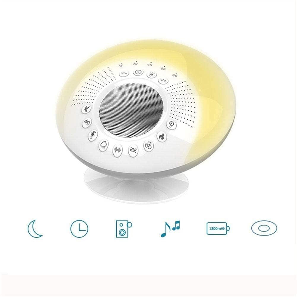 White Noise Machine with Baby Night Light - 9 Soothing Sounds & Timer for Better Sleep | Portable Sound Machine for Babies, Adults & Seniors | Home, Nursery & Travel Use (White)