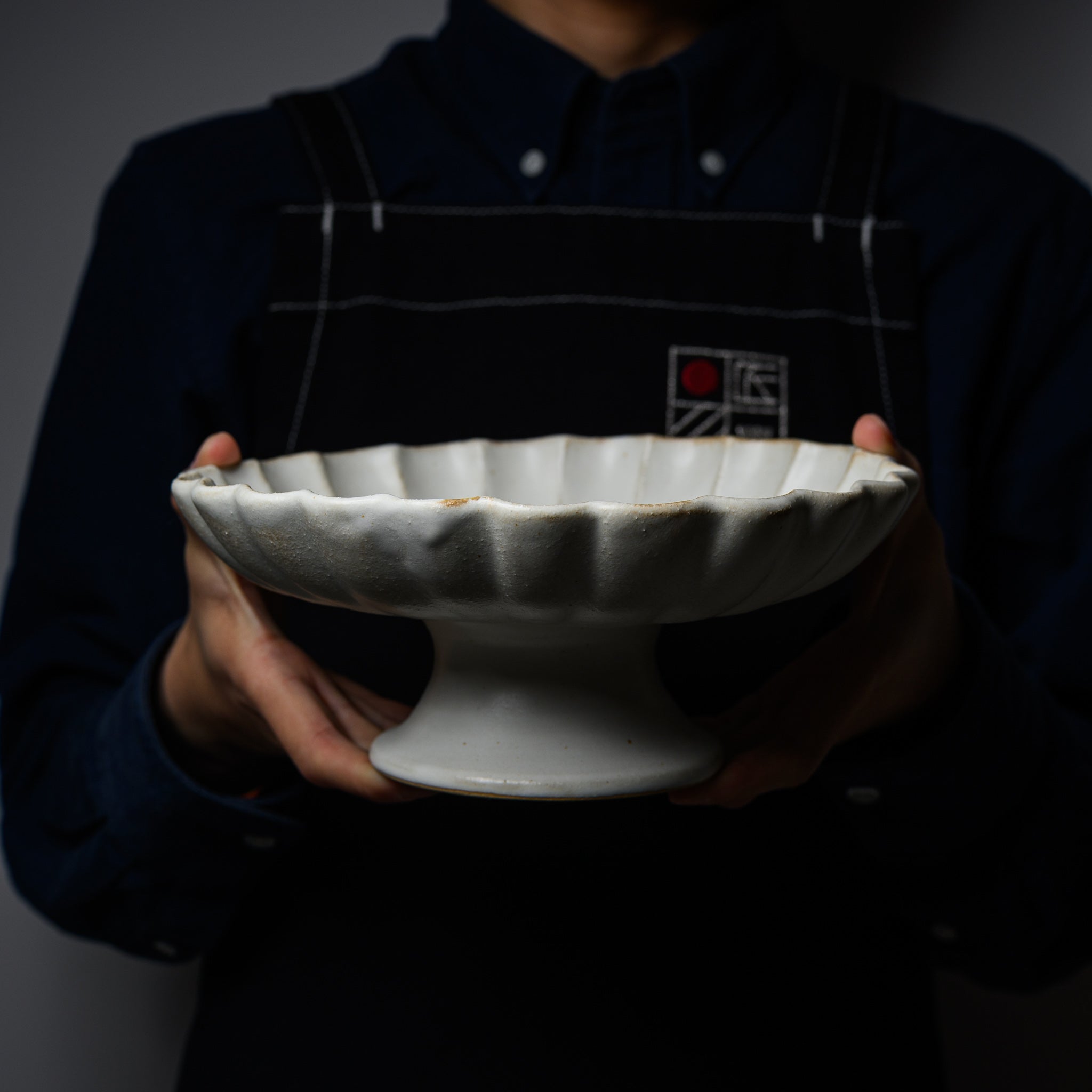 Wakasama Kiln Kinari Pedestal Dish - 8.3 Inch Japanese Ceramic Serving Plate for Sushi, Desserts & Appetizers | Elegant Tableware for Dining & Entertaining