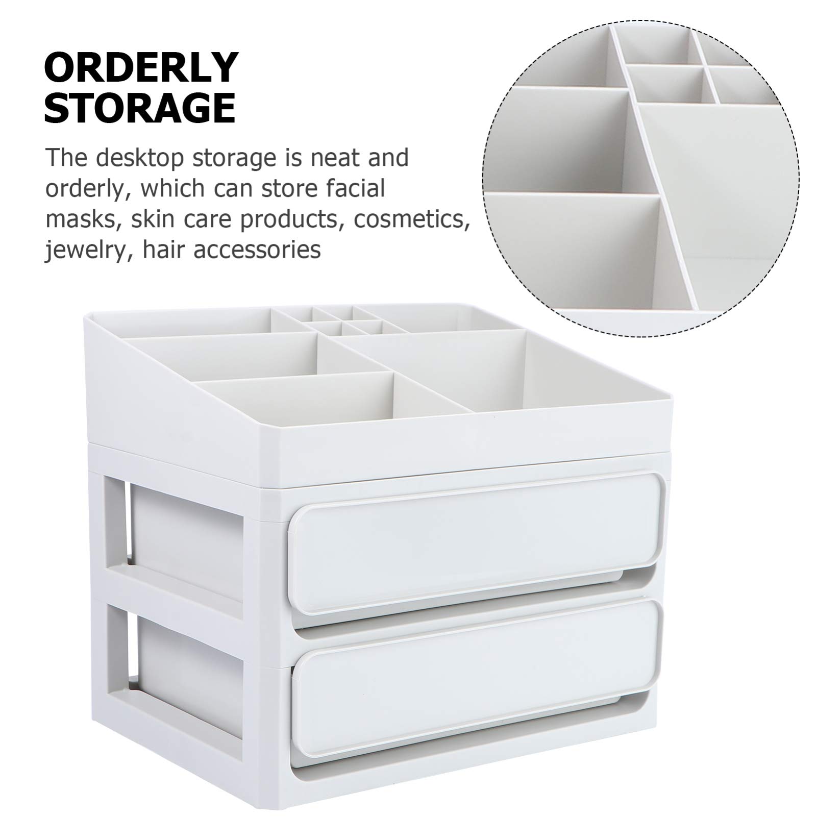 Cabilock 1-Piece Plastic Multi-Layer Drawer Storage Box - Cosmetic Organizer for Makeup, Jewelry & Small Items | Travel-Friendly Dresser Storage Case | Perfect for Vanity, Bathroom & Bedroom Organization