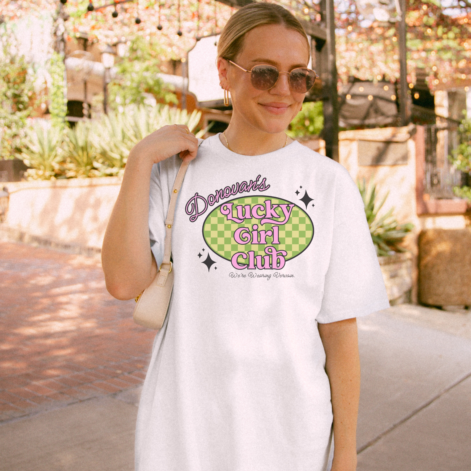Donovan's Lucky Girl's Club T-Shirt for Women | Cute Graphic Tee | Soft Cotton Casual Top | Perfect for Girls' Night Out, Birthday Parties & Everyday Wear