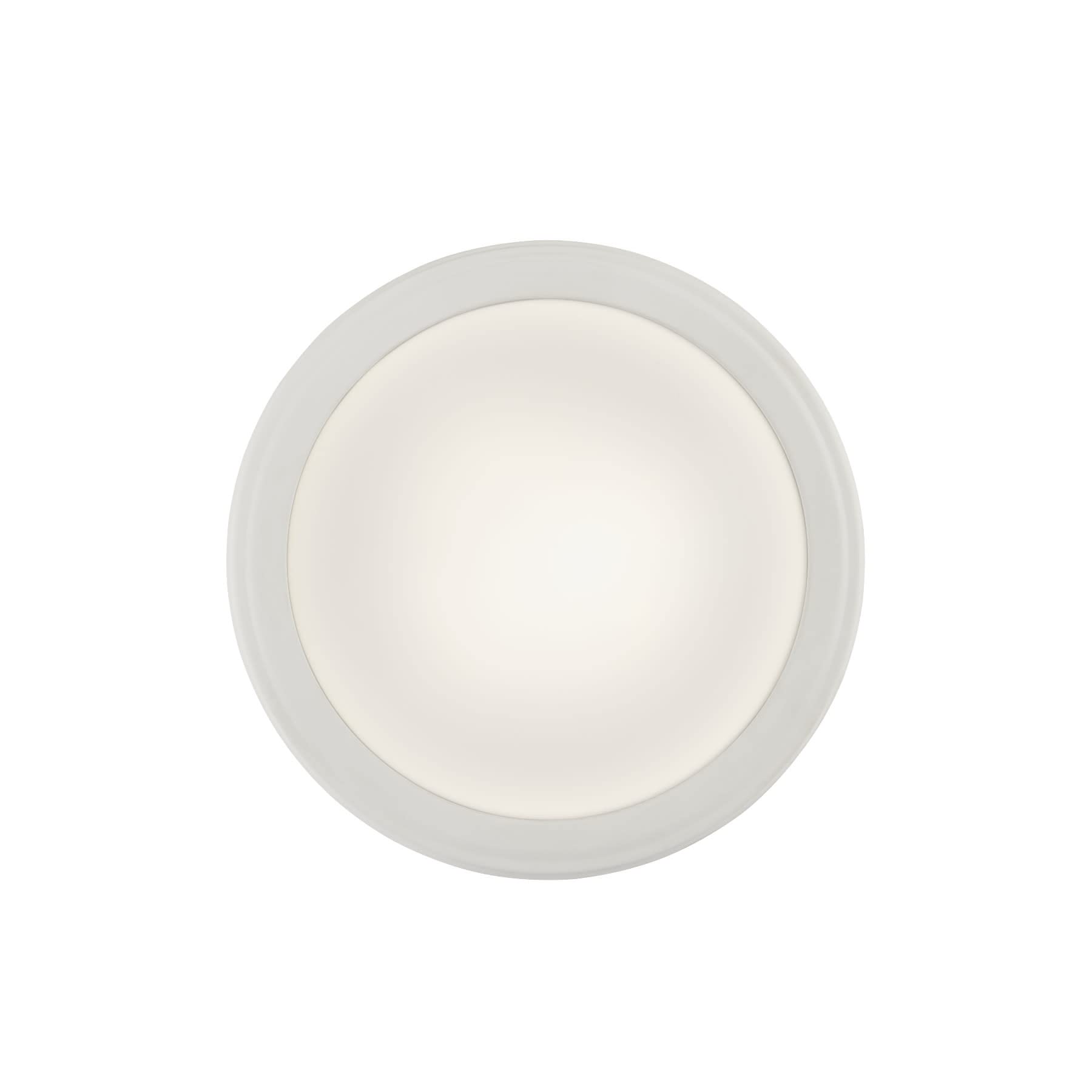 Broan-Nutone AER80LWH White Decorative Ventilation Fan with Round Flat Panel LED Light, 80 CFM, 0.8 Sones - Perfect for Bathroom, Kitchen & Home Air Circulation