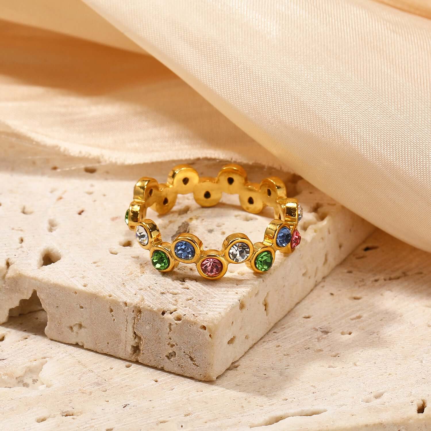 Elegant Zig Zag Eternity Stacking Ring for Women - Minimalist Dainty Gold or Silver Band - Perfect for Layering, Everyday Wear & Special Occasions | JDR013