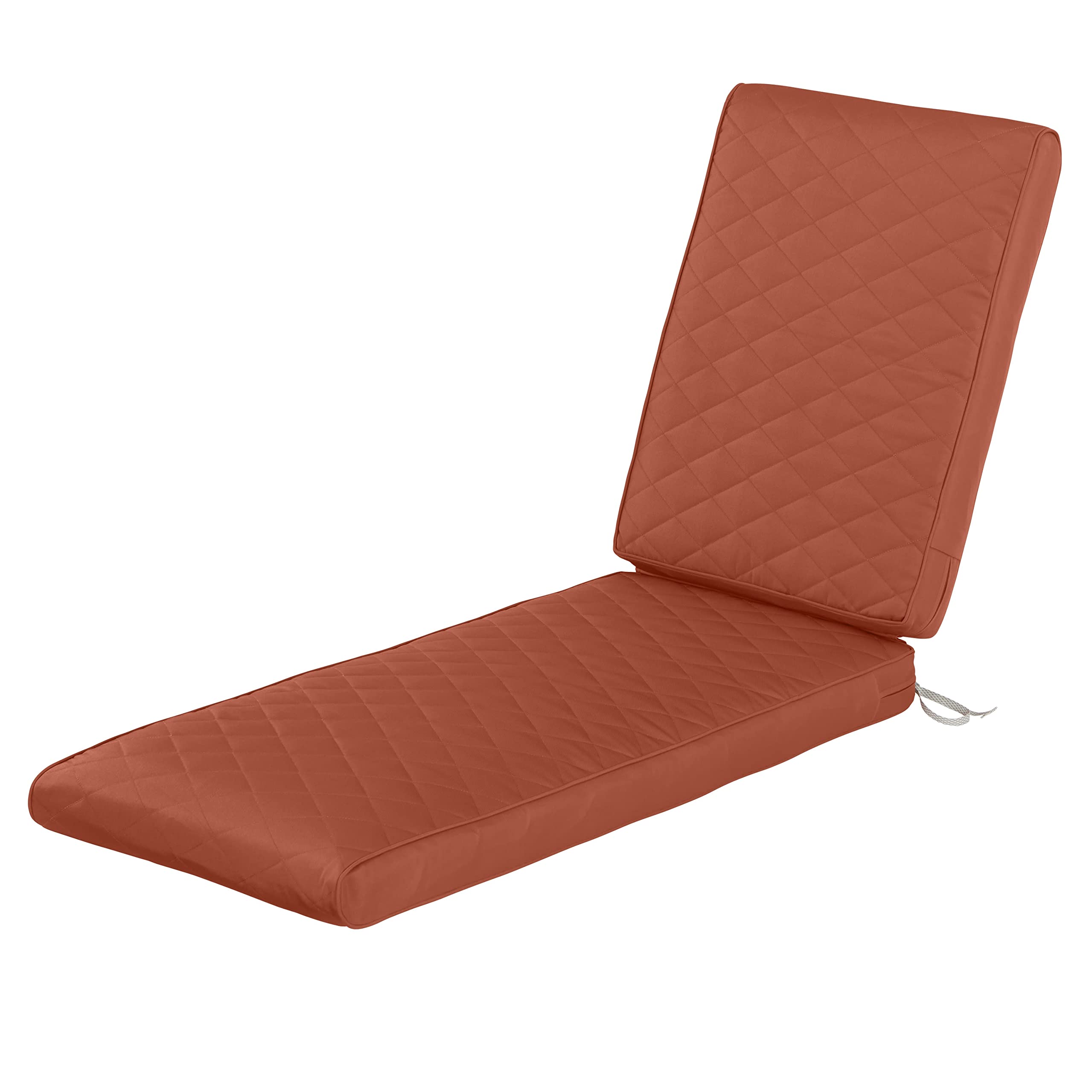 Classic Accessories Montlake Outdoor Chaise Lounge Cushion - 72 x 21 Inch FadeSafe, Water-Repellent, Quilted Spice - Perfect for Poolside, Patio, and Garden Relaxation