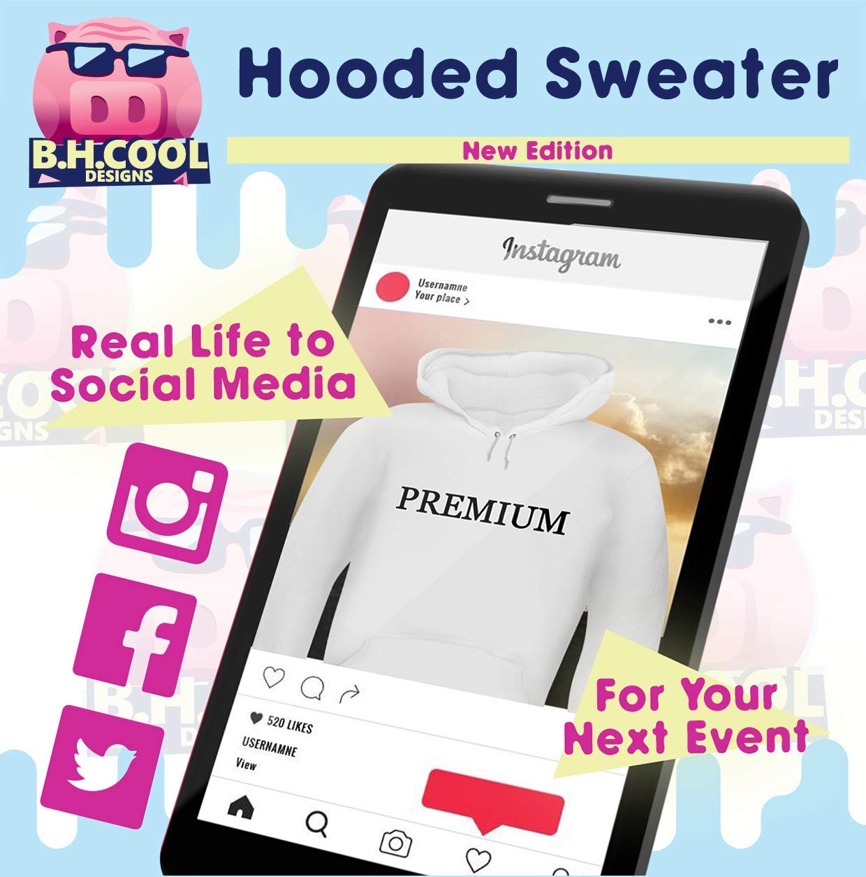 BH Cool Designs Treble Maker - Men's Soft & Comfortable Hoodie Sweatshirt | Premium Cotton Pullover for Casual Wear, Street Style & Outdoor Activities