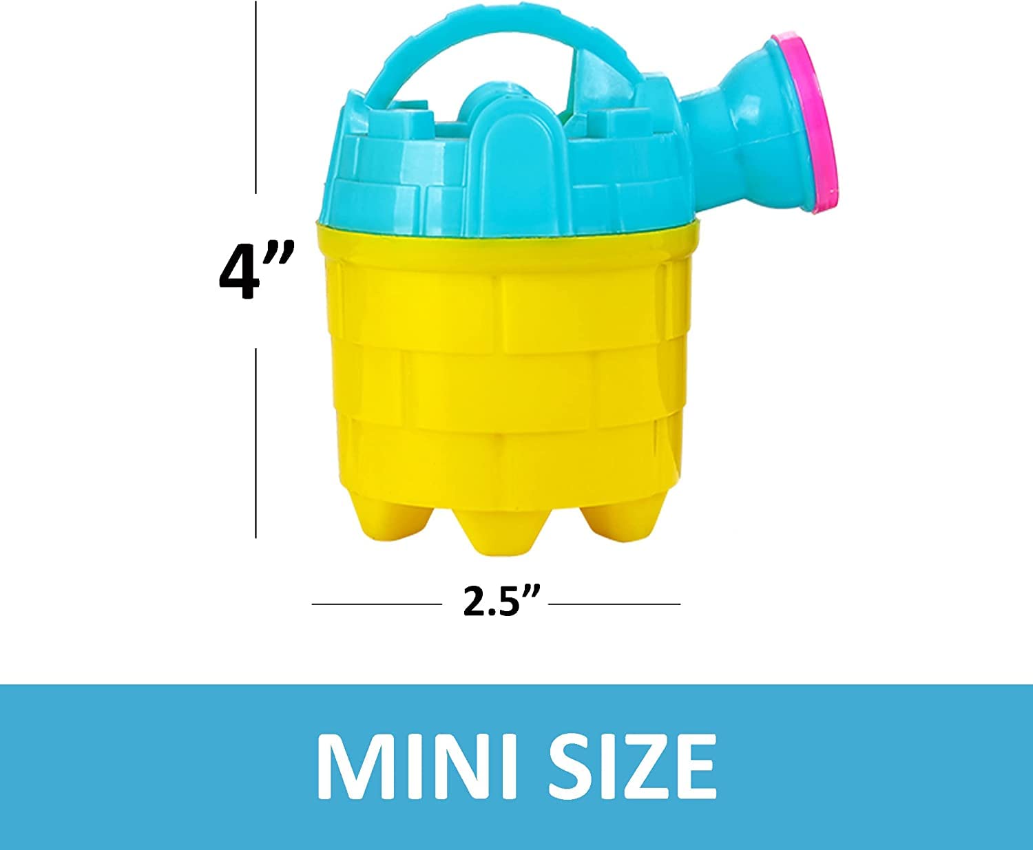 4.5 Inch Mini Plastic Kids Watering Cans Bulk 6 Pack - Gardening Tools for Toddlers, Beach Party Favors, Easter Basket Stuffers | Perfect for Outdoor Play, Gardening Activities, and Summer Sandbox Fun