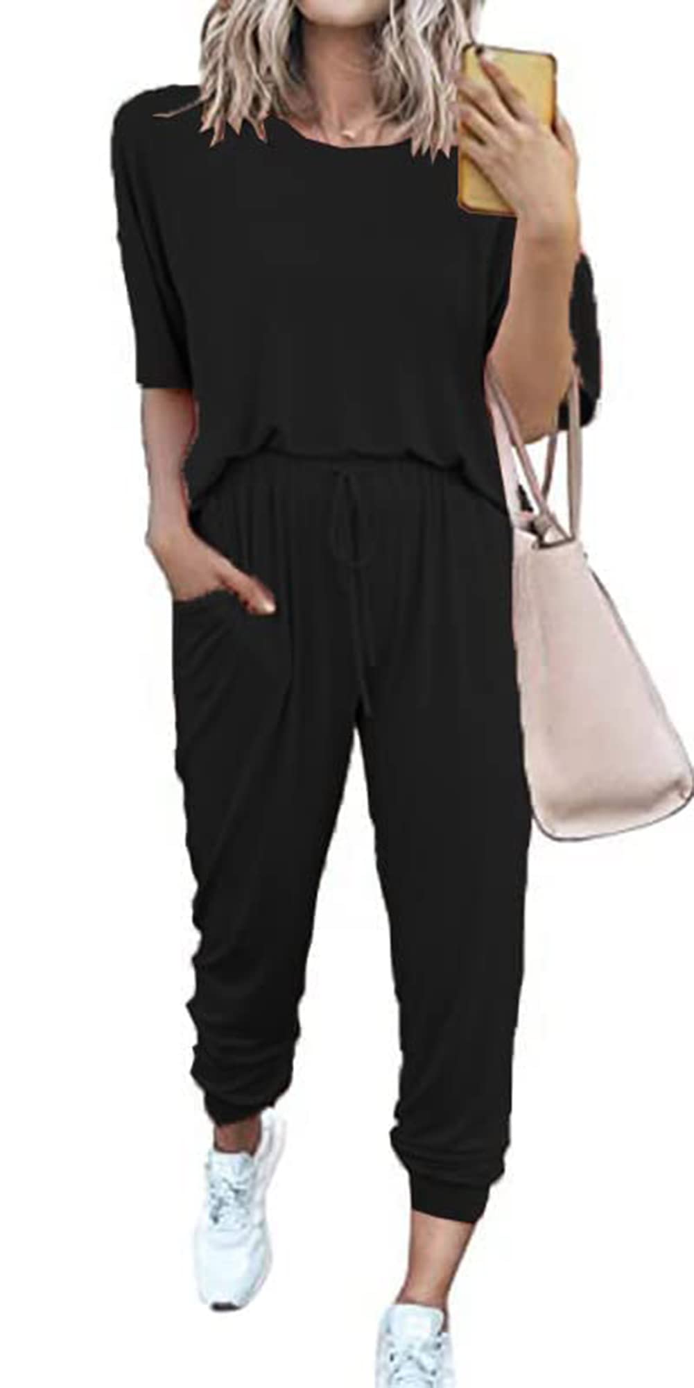 Women's 2-Piece Sweatsuit Set with Pockets - Comfortable Jogger Outfit for Lounge, Workout & Casual Wear | Trendy Matching Sweatpants & Hoodie Set