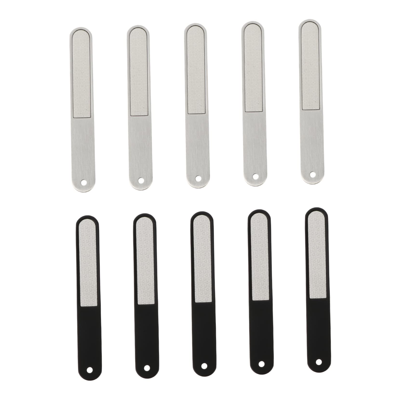 10-Piece Stainless Steel Nail File Set - Professional Metal Nail Buffers, Diamond Fingernail & Toe Nail Files for Manicure, Pedicure & False Nail Care - Perfect for Home, Salon & Travel Nail Grooming