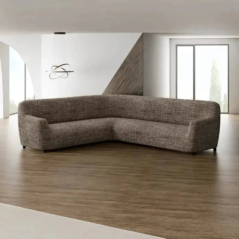 Corner Sofa Slipcover - Microfiber Printed Stretchable Furniture Protector for Living Room, Bedroom | Easy Fit, Washable Sofa Cover for Sectional Couches