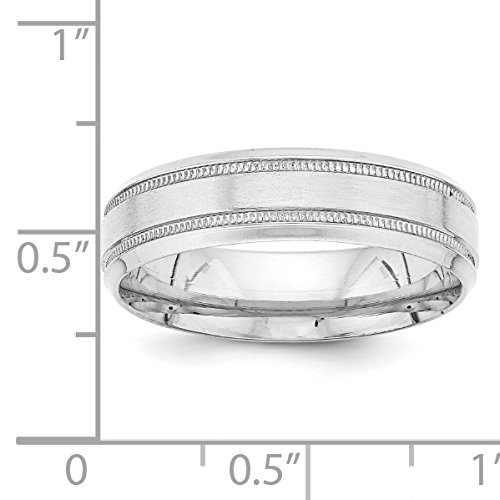14k White Gold Milgrain Wedding Band - Comfort Fit for Brides