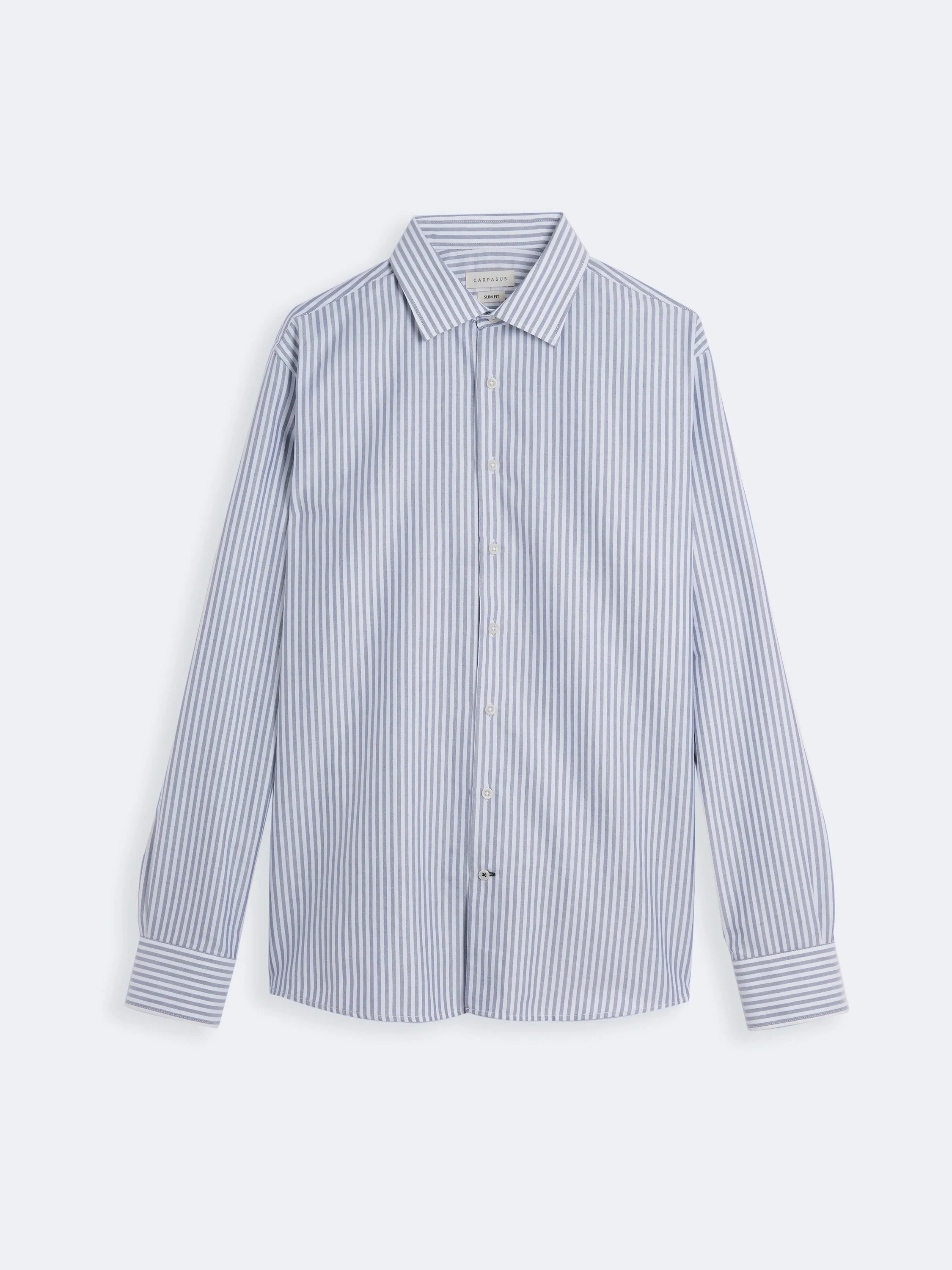 Premium Men's Dress Shirt - Braga Blue Slim Fit Business Casual Shirt for Office, Wedding & Formal Events