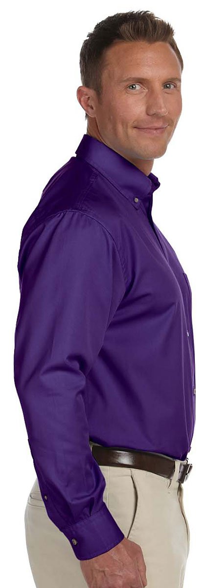 Men's Easy Blend Long-Sleeve Twill Shirt with Stain-Release Technology | Comfortable Casual Wear for Office & Outdoor Activities