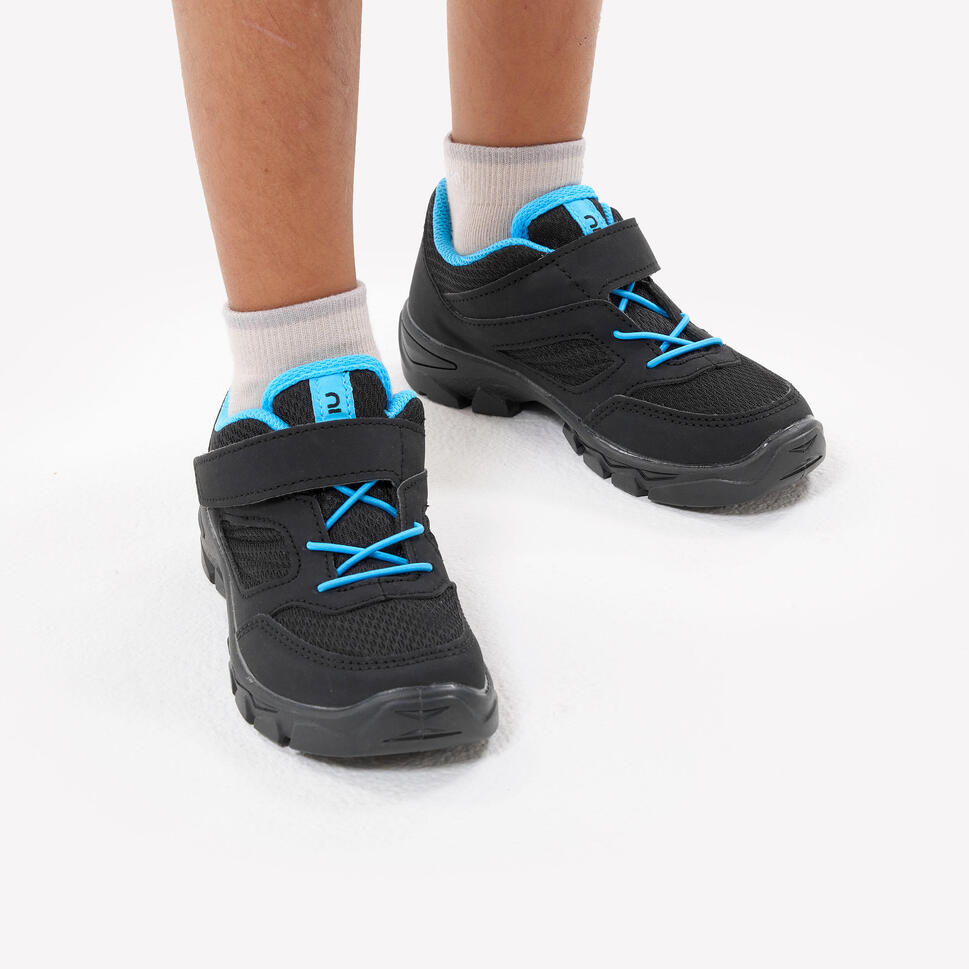 Quechua NH100 Kids' Hiking Shoes with Velcro Closure - Lightweight & Durable Outdoor Footwear for Boys and Girls - Perfect for Trail Walking, Camping, and Family Adventures