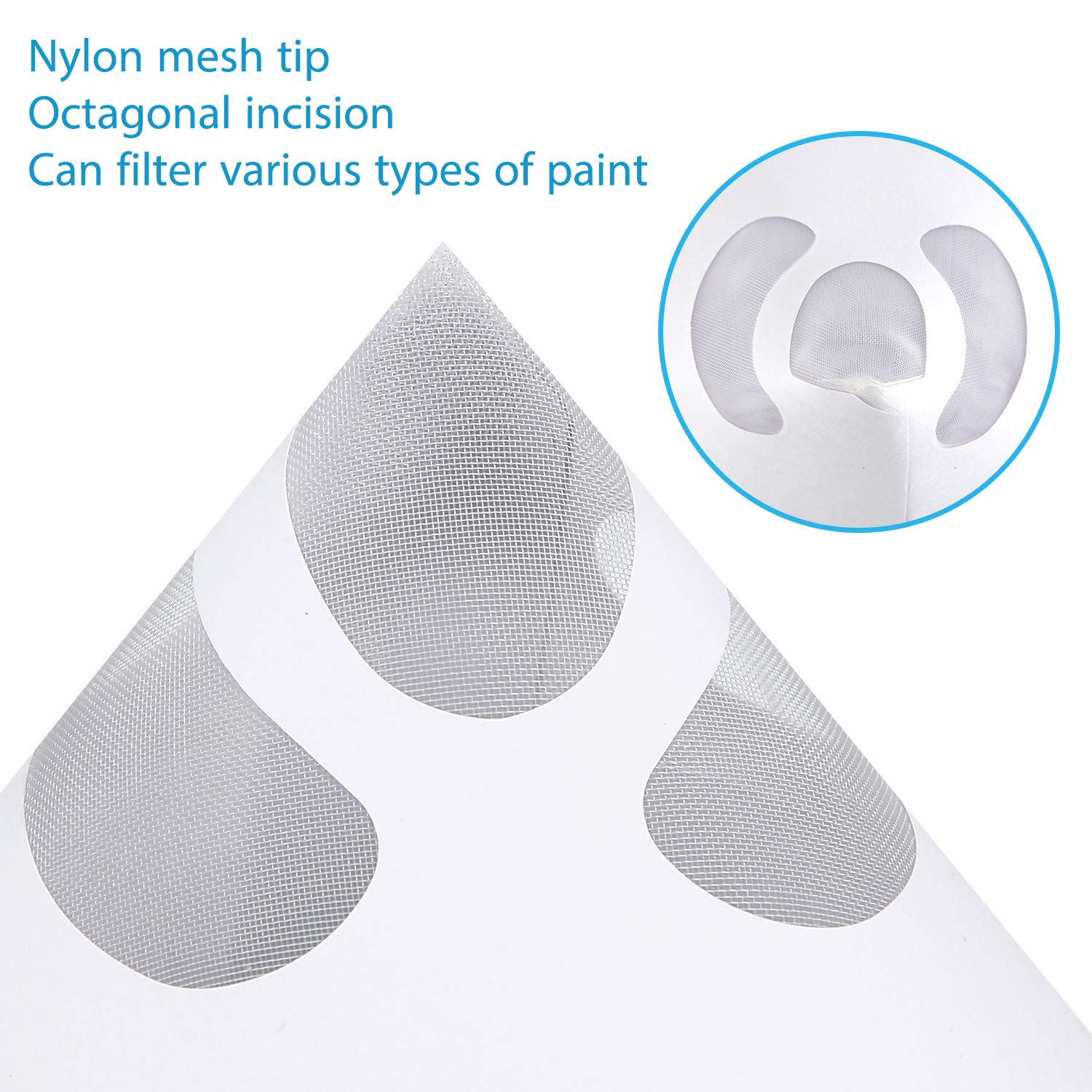 190 Micron Paint Strainers - 100 Pack Nylon Mesh Paint Filters with Silicone Funnel for Automotive, Spray Guns, Home Painting - Perfect for DIY Projects, Professional Painting & Paint Mixing