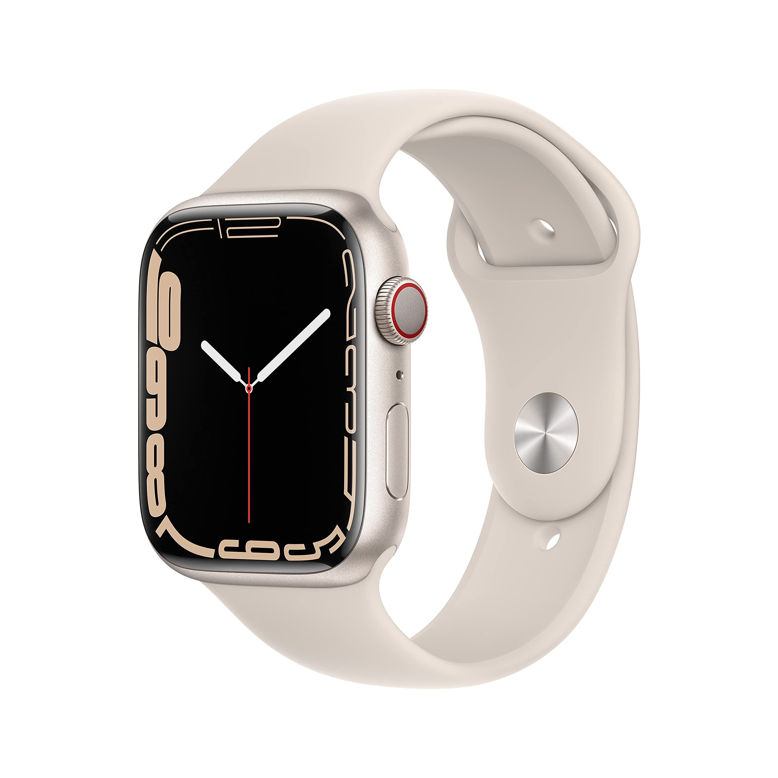 Apple Watch Series 7 (GPS + Cellular, 45mm) Starlight Aluminum Case with Starlight Sport Band - Renewed Premium Smartwatch for Fitness Tracking, Calls & Notifications - Perfect for Workouts, Running & Everyday Use