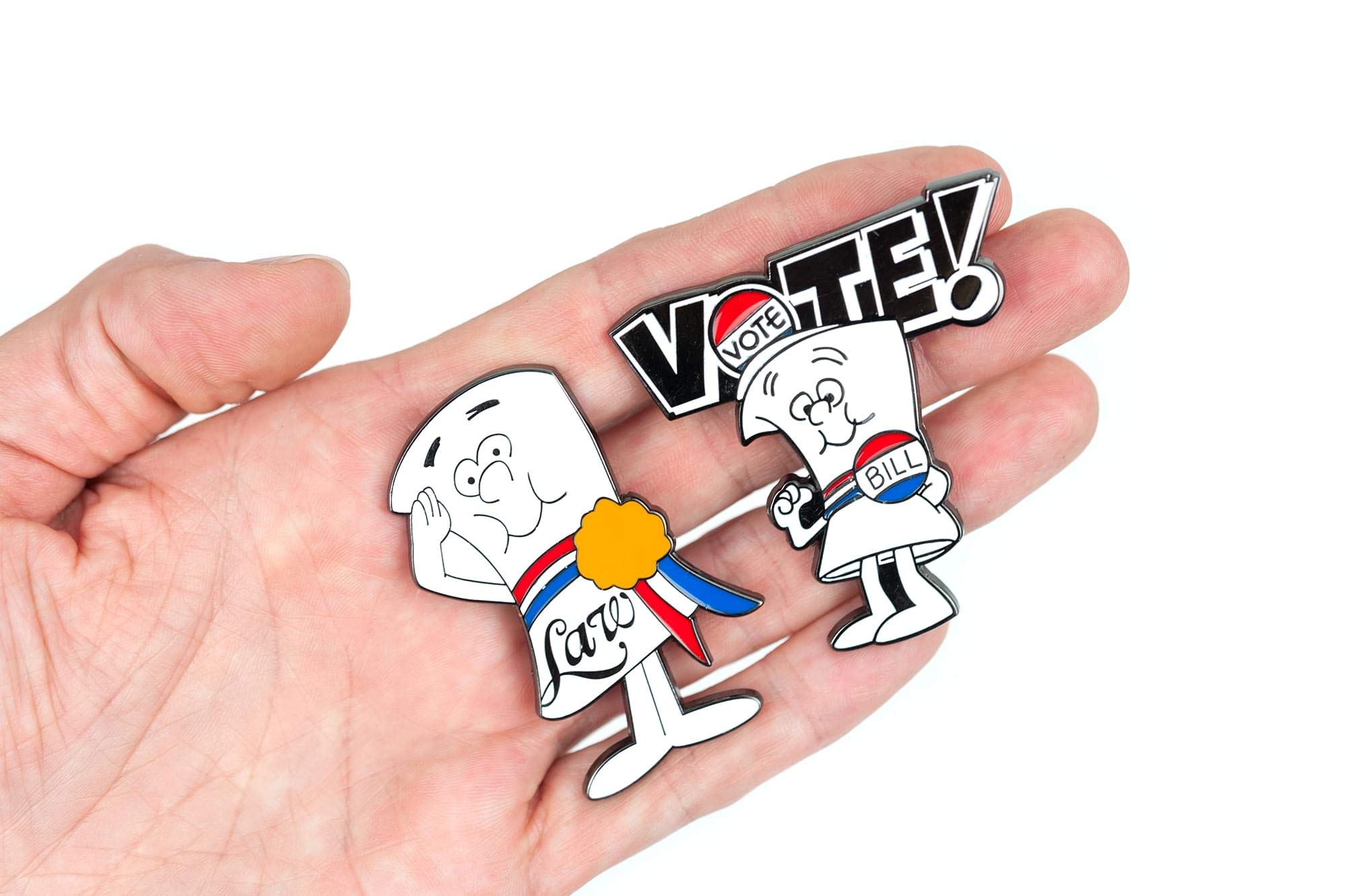 Schoolhouse Rock! Exclusive Bill and Law Pin Set - 2 Inch Collectible Pins | Toynk Limited Edition | Perfect for Political Campaigns, Teacher Gifts, and Disney Memorabilia Collections