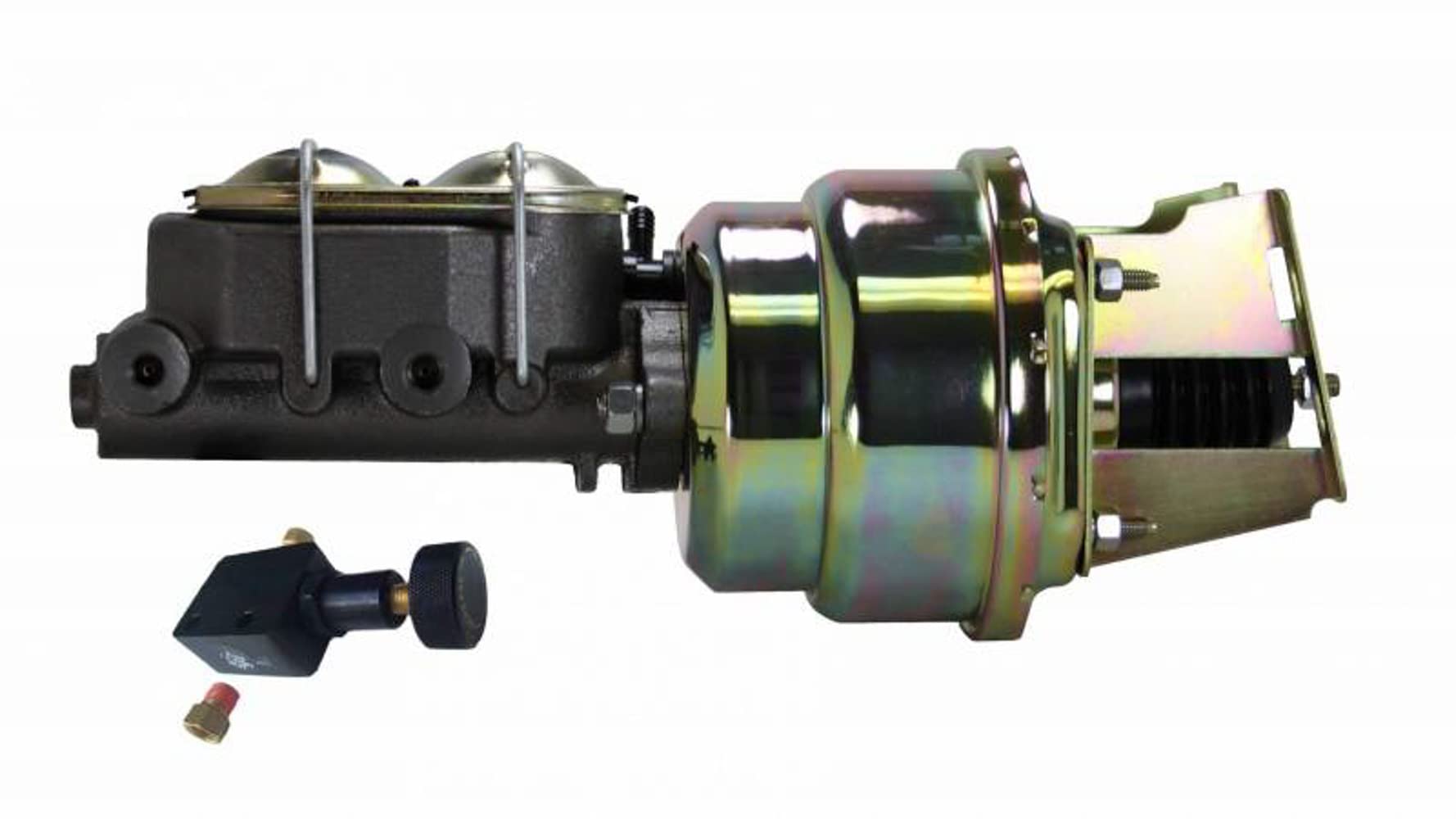 LEED BRAKES 7 Inch Dual Power Booster with 1-1/8 Inch Bore Master Cylinder & Adjustable Proportioning Valve (Zinc Plated) - Perfect for Classic Car Restoration & Performance Upgrades