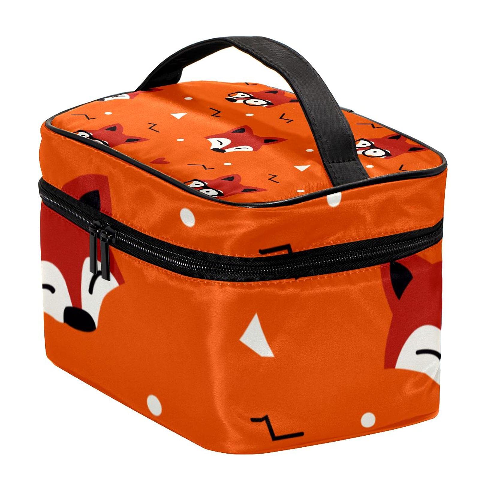 Cute Cartoon Fox Head Travel Makeup Bag - Large Cosmetic Organizer with Zipper for Women & Girls | Perfect for Toiletries, Travel Essentials & Daily Makeup Storage