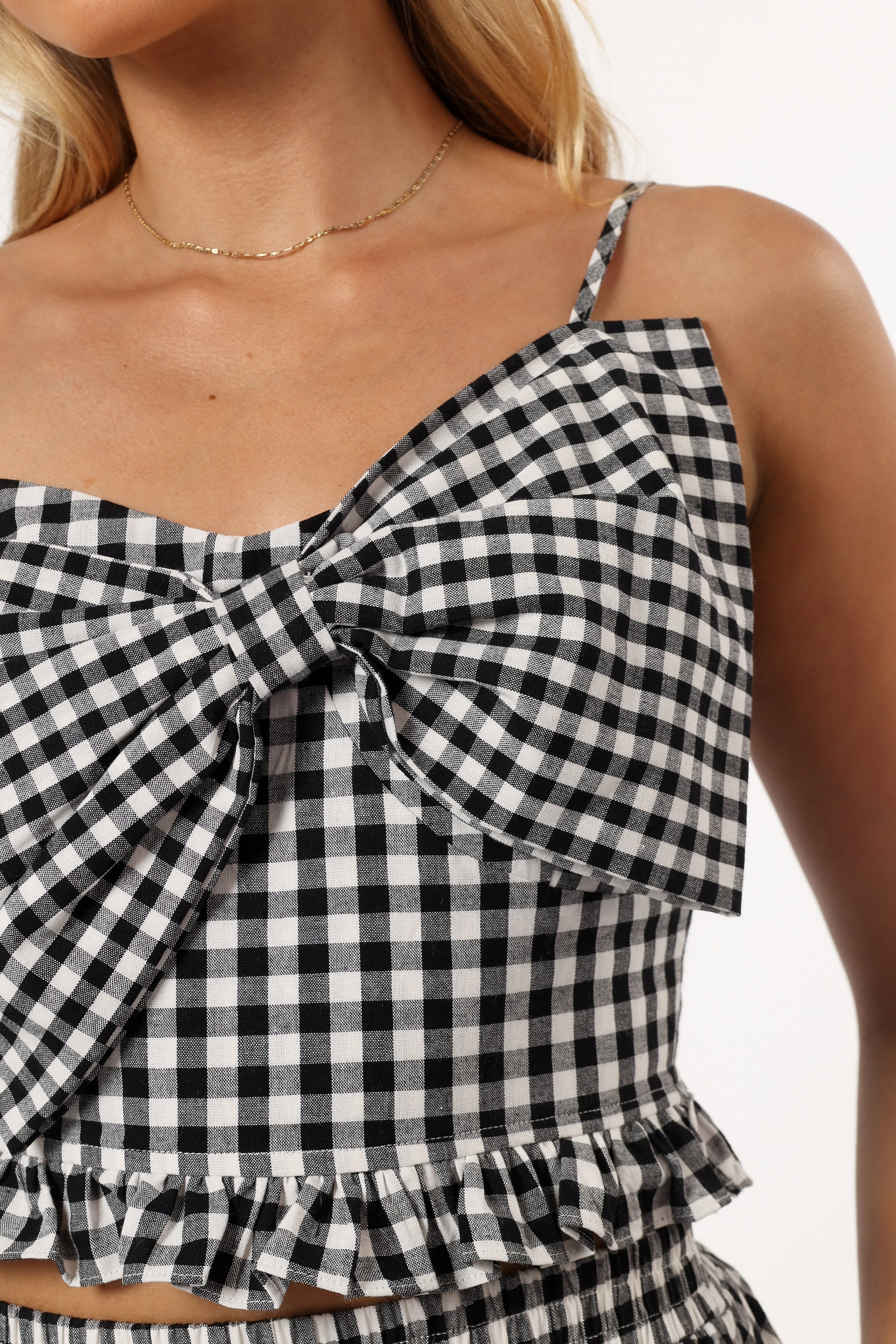 Bambi Top - Black Gingham Checkered Blouse for Women | Casual Summer Tops | Perfect for Beach, Picnic & Date Night Outfits