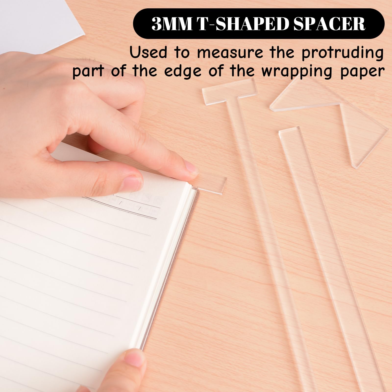 4-Piece Acrylic Book Binding Guide Kit - Professional Book Cover Ruler Tools for Album, Scrapbook & DIY Book Making - Perfect for Crafting, Photo Albums & Handmade Journal Projects