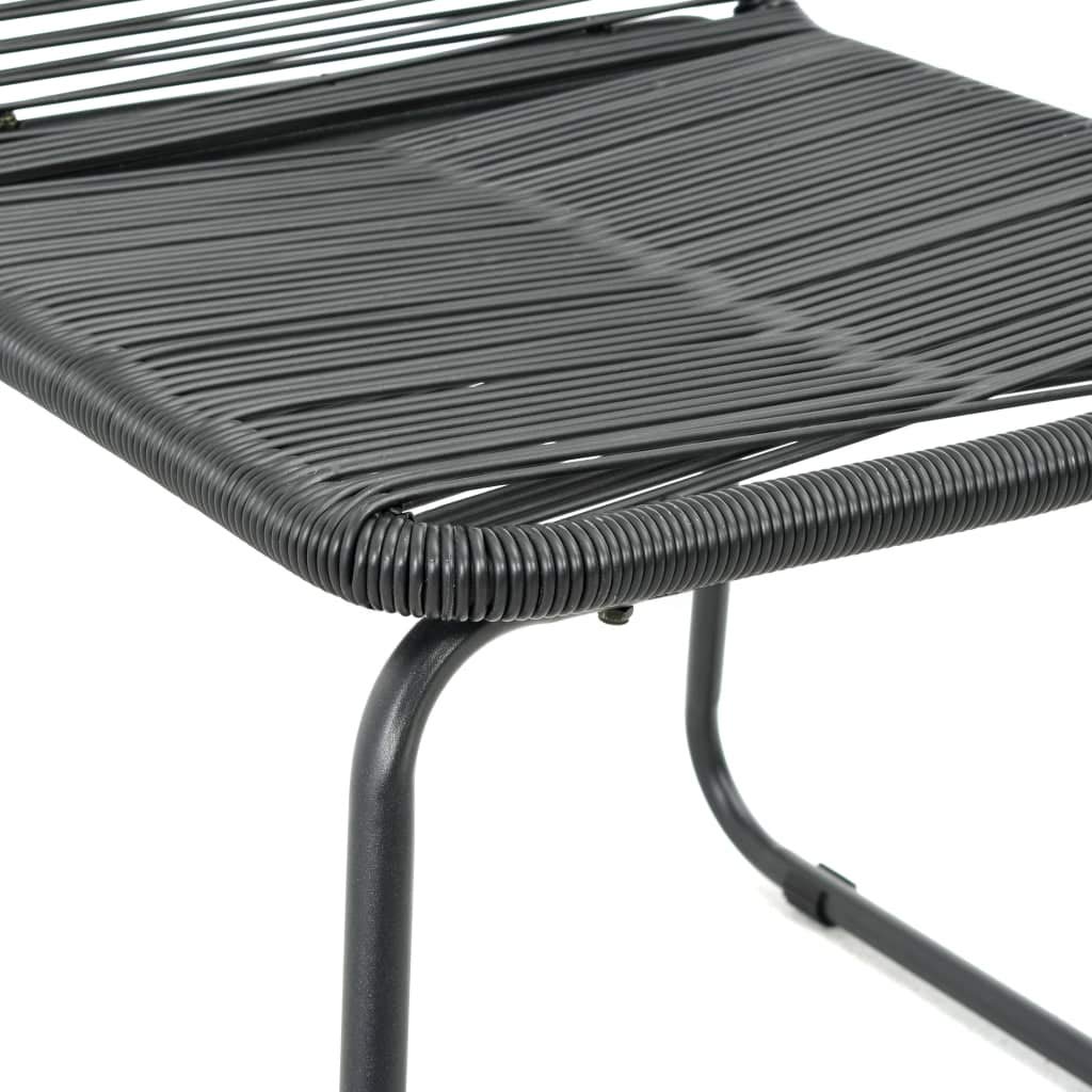 3-Piece Black PVC Rattan Outdoor Furniture Set - Patio Dining Lounge Chairs with Snack Table for Garden, Backyard, Balcony & Poolside (Fast Shipping) | Perfect for Outdoor Entertaining & Relaxation