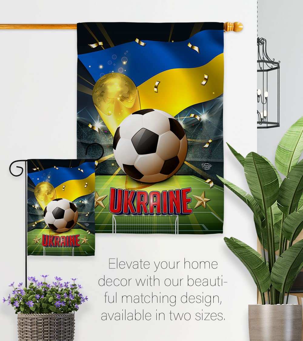 Ukraine World Cup Garden Flag - Soccer Game Decor for Yard & Home