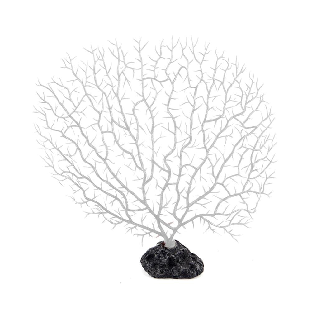 Artificial Coral Plant for Aquarium - Red Sea Fan Decor for Fish Tanks