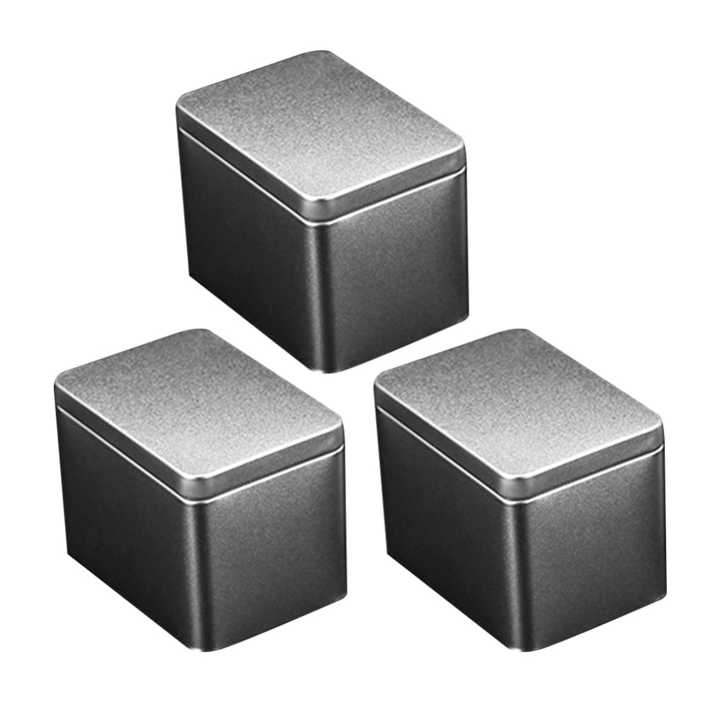 EXCEART 3-Piece Universal Metal Tea Storage Box Set - Mini Black Tea Canisters, Portable Tea Packaging Containers for Loose Leaf Tea | Perfect for Home, Office & Travel Use