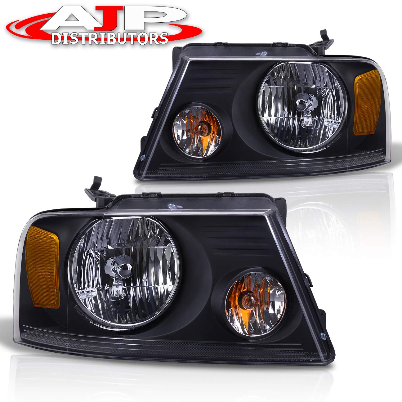 F150 Headlights 2004-2008 - Black Housing Clear Lens for Ford F-150 & Lincoln Mark LT - Perfect for Night Driving & Off-Road Use