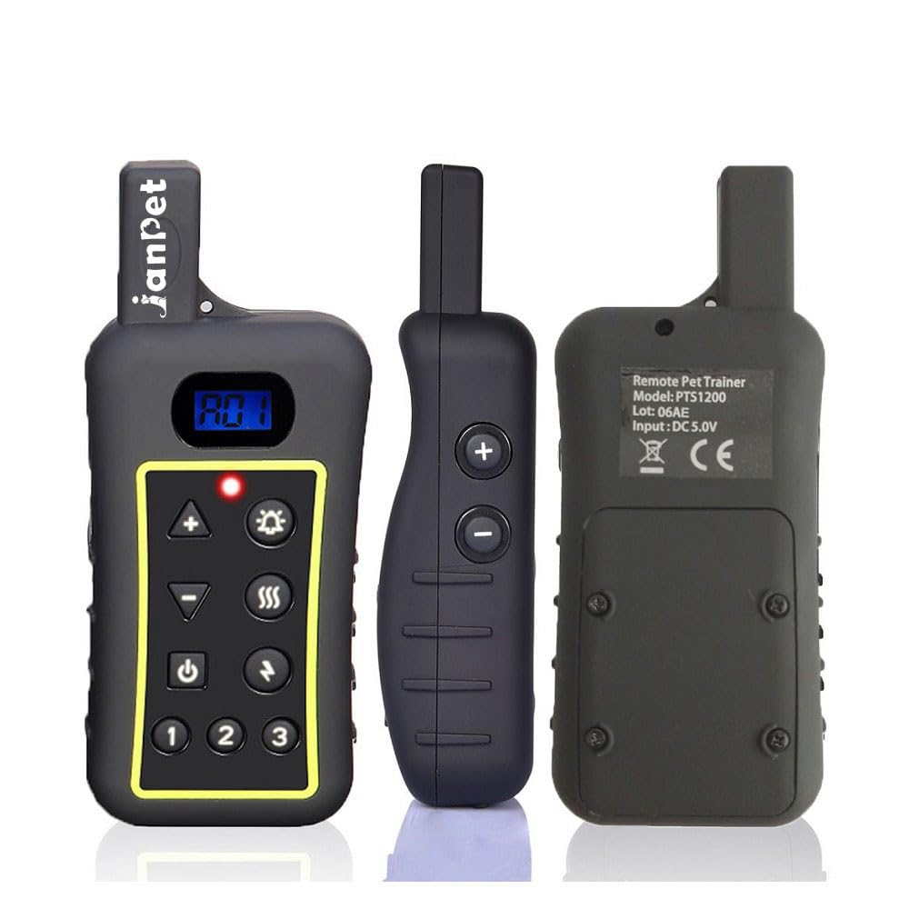 Waterproof Rechargeable Dog Training Collar - 1200Yds Range, Shock/Vibration/Beep/Light Modes with Anti-Bark Function for 2 Dogs | Remote Electric Pet Trainer for Obedience & Behavior Correction | Perfect for Hunting, Hiking & Outdoor Adventures