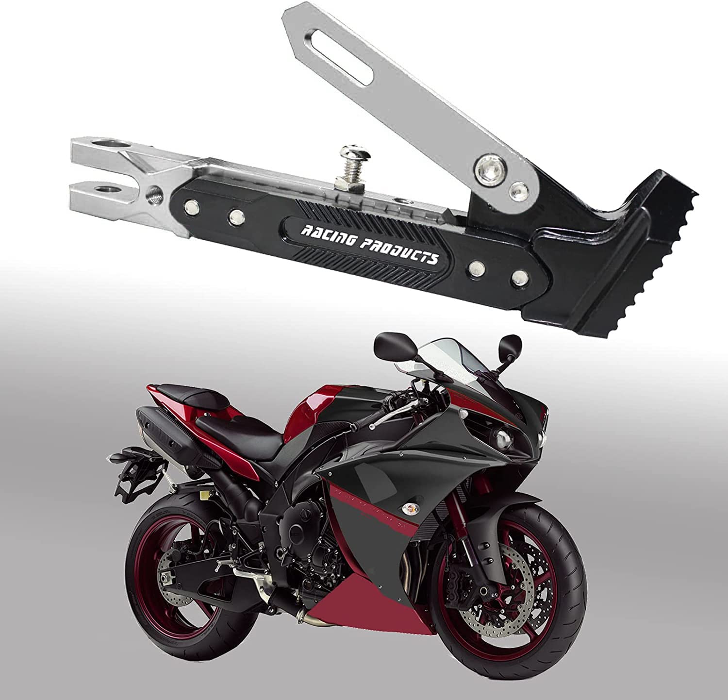 Universal Motorcycle Kickstand - CNC Aluminum Alloy Adjustable Side Stand for Scooters, Pit Bikes & Motocross | Heavy-Duty Support for Parking & Maintenance | Perfect for Street Riding, Off-Road Adventures & Garage Storage