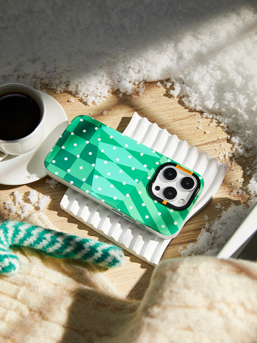 Snow Shadows Winter Street Case Green - Durable Phone Cover for iPhone & Samsung - Perfect for Cold Weather & Outdoor Adventures