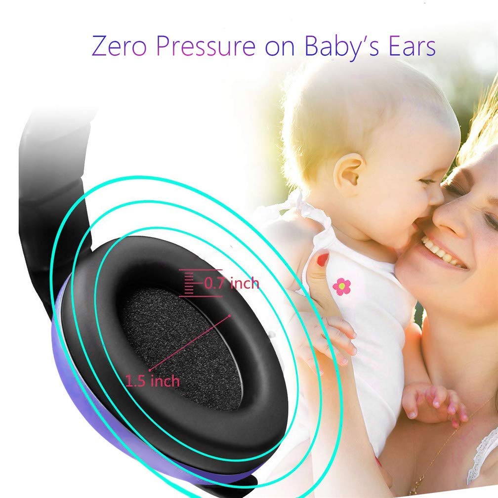 Baby Noise Cancelling Headphones for 0-5 Years Old - Hearing Protection for Toddlers & Infants - Comfortable & Adjustable for Airplane Travel, Concerts & Loud Events