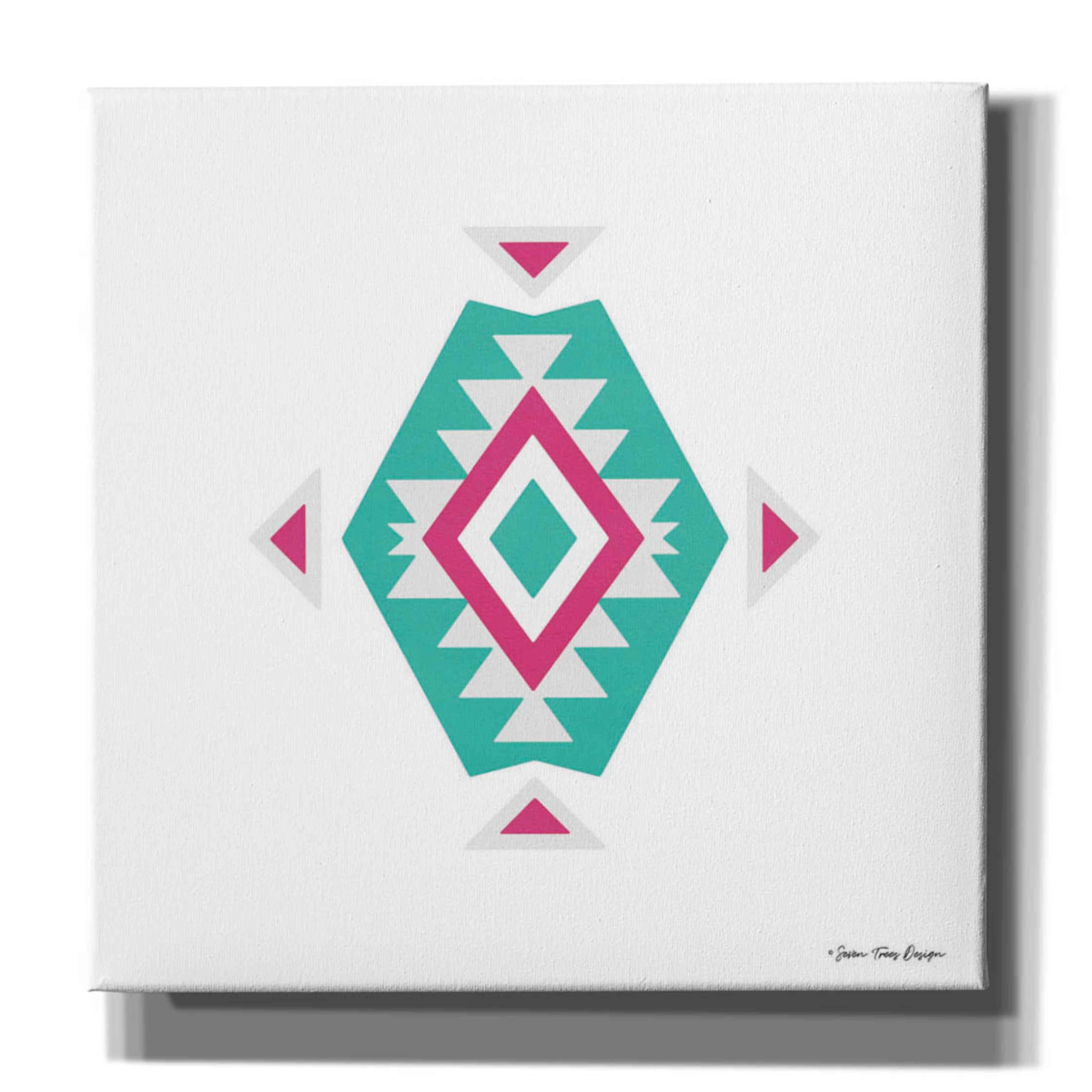 Epic Graffiti 'Watercolor Aztec Art II' by Seven Trees Design - 18x18 Inch Canvas Wall Art for Living Room, Bedroom & Office Decor