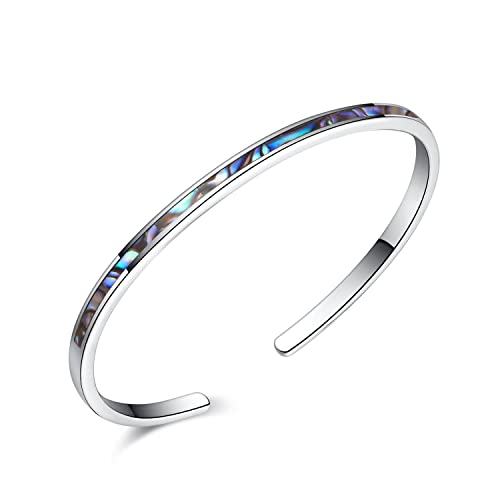 thin open cuff bracelet-black shell