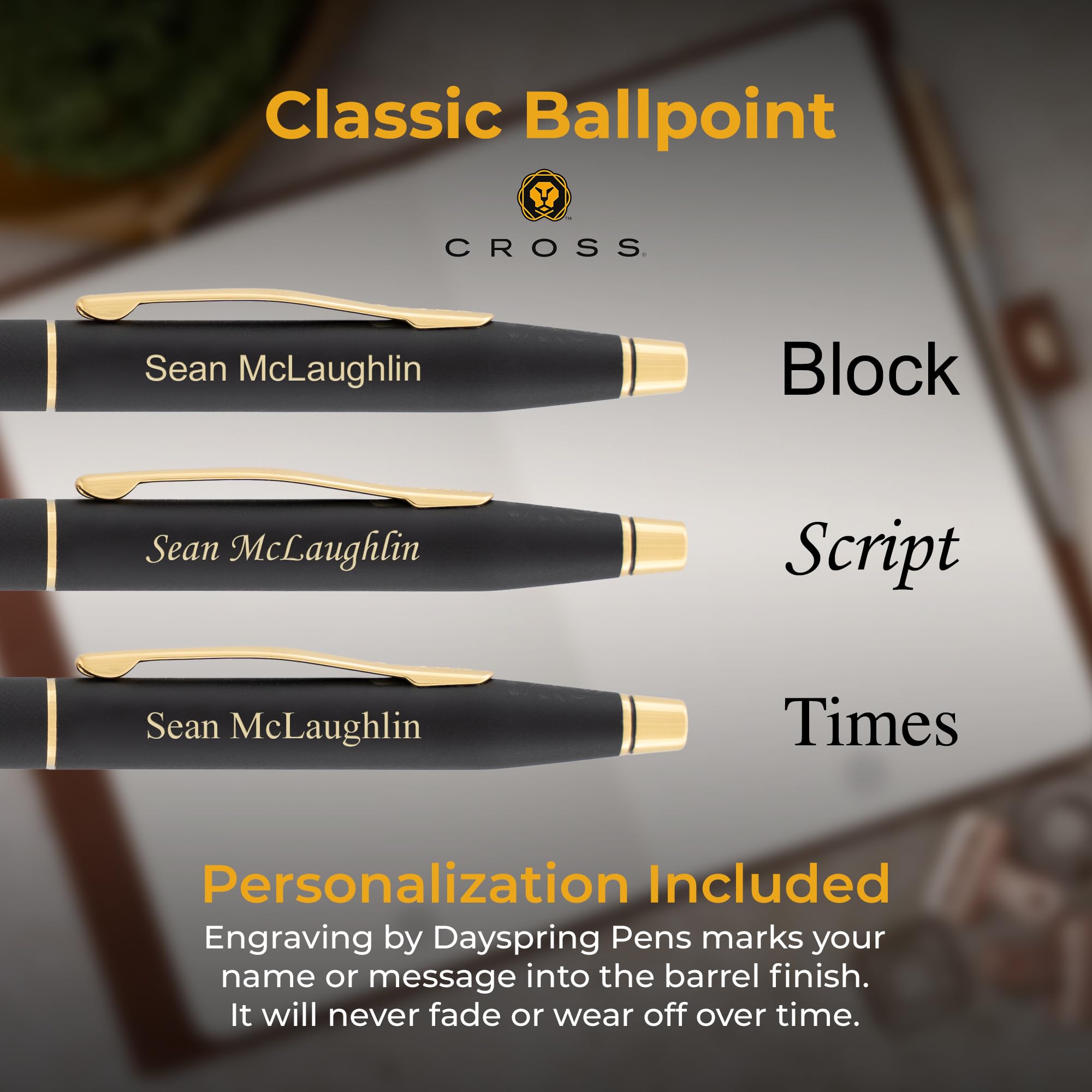 Engraved Cross Classic Century Ballpoint Pen - Black with Gold Trim | Premium Gift Box Included | Perfect for Graduation, Birthday, Anniversary & Corporate Gifts | Elegant Writing Instrument for Professionals & Special Occasions