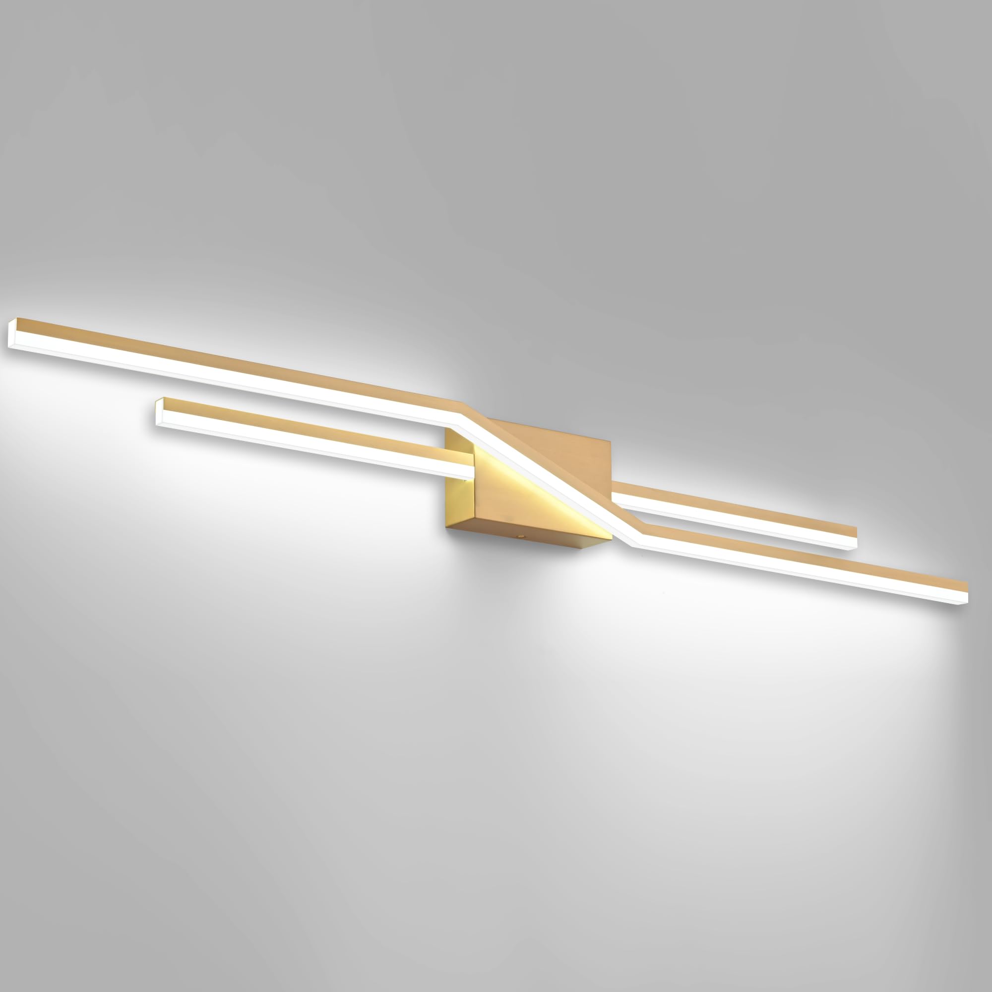 48 Inch Dimmable LED Bathroom Vanity Lights - Brushed Bronze Wall Light Fixture with Spotlight for Bathroom, Makeup Room & Dressing Area | Energy-Efficient, Adjustable Brightness