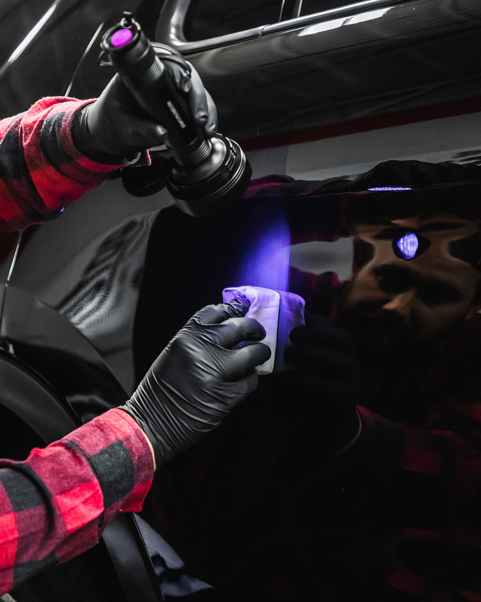Adam's Polishes UV Flashlight for Car Detailing - Works with Ceramic Glow Technology to Detect Ceramic Coatings on Paint, Wheels & Spray - Requires 6AA Batteries (Not Included) - Perfect for Auto Detecting, Paint Inspection & Ceramic Coating Verification