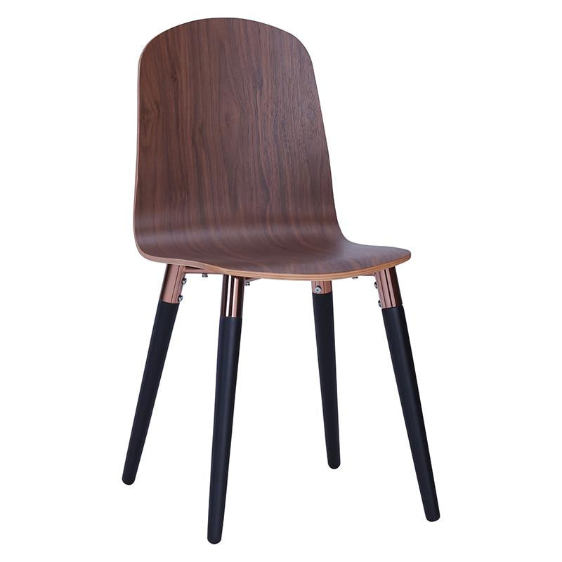 VESTA Modern Walnut Dining Chair - Solid Wood Kitchen Chair for Dining Room, Restaurant & Home Decor - Comfortable & Stylish Seating Solution